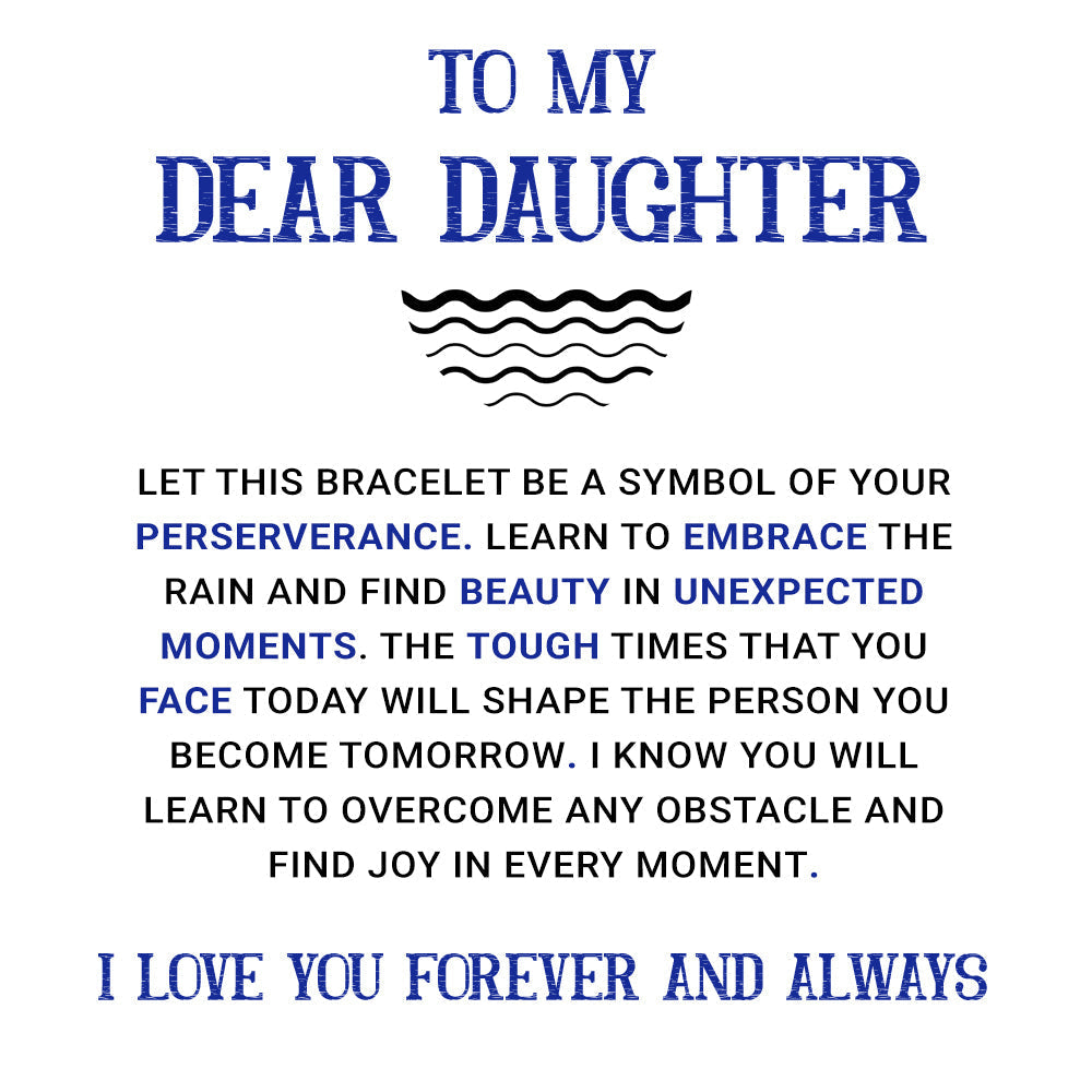 Para mi hija "Abraza la lluvia" - Juego de regalo de pulsera grabada