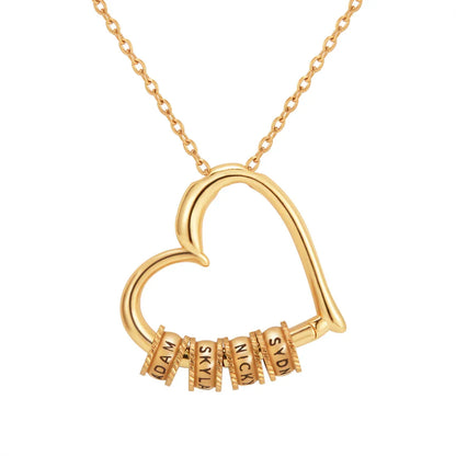 "Heart of Our Family" Necklace with Names Engraving & Forever Rose Box