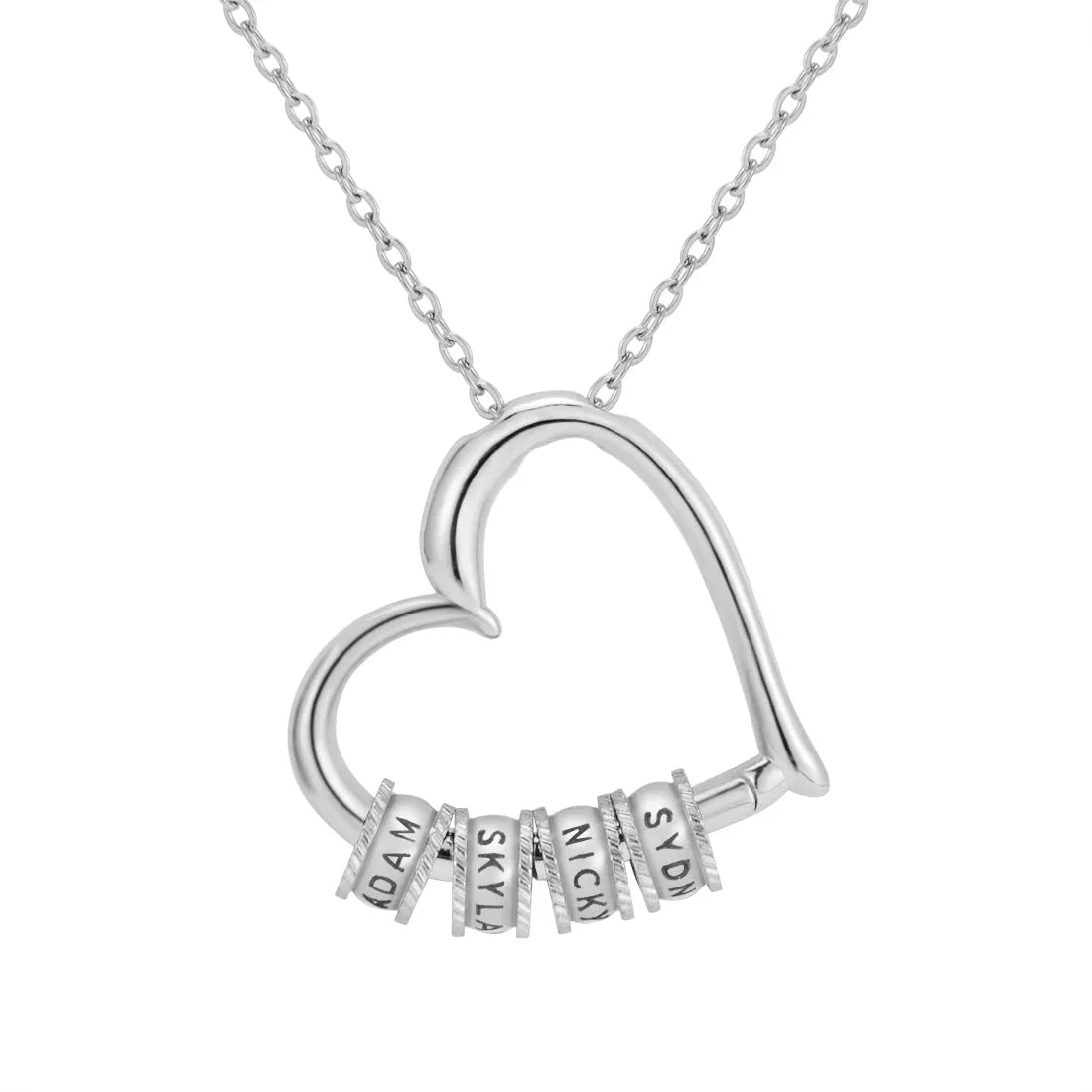 "Heart of Our Family" Necklace with Names Engraving & Forever Rose Box