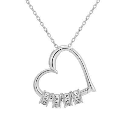 "Heart of Our Family" Necklace with Names Engraving & Forever Rose Box
