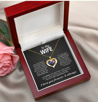 Siempre tuyo – Collar de corazón con piedra de nacimiento