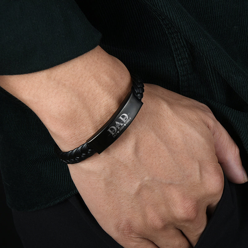 Conjunto de pulseras personalizadas "Papá, te queremos" con lazos familiares